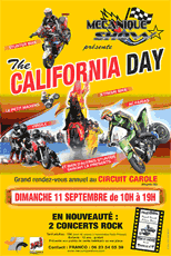 california-day affiche stunt mécanique show école wheeling